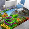 P-Pflanzen-vs Cartoon Z-Zombies Badezimmermatte Rutschfest Wasserabsorbierend Langes Streifenpolster Schlafzimmer Matte Hotel Dekor Matte