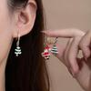 Christmas Cartoon Santa Claus Earrings With Shining Snow Details Premium Alloy Accessories For Women Teens