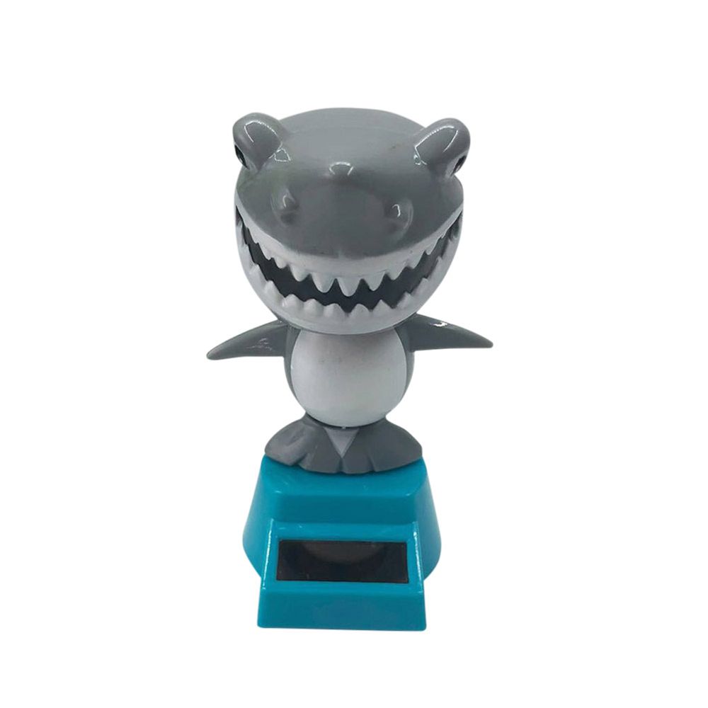Car Ornament Dashboard Bobbling Dancing Toys Solar Powered Shark Shaking Head Toy Solar Swing Shark