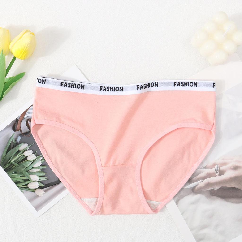 Women's Pure Cotton Mid-Waist Candy Color Briefs