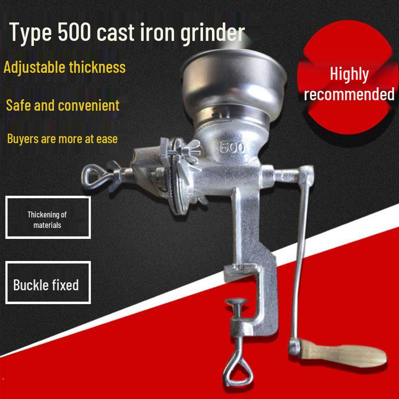 Manual 500-Type Household Grain Grinder: Corn Crusher Mill for Small-Scale Use