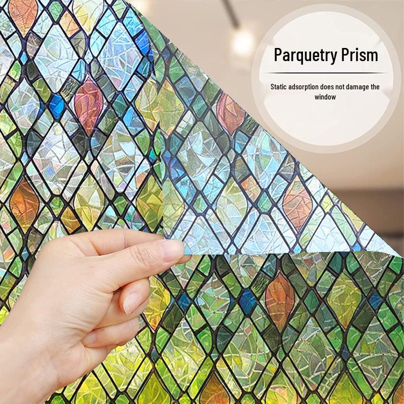 Colorful Thickened Translucent Window Stickers for Bedrooms & Living Rooms - Anti-Peep Glass Film for Offices