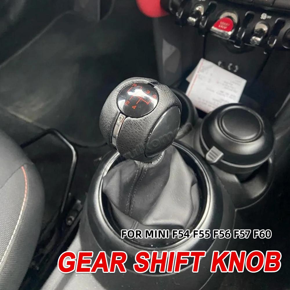 5 6 Speed Car Manual Gear Shift Knob Stick Lever HandBall Cover Leather Replacement For Mini Cooper F54 F55 F56 F57 F60