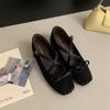 Inner heightening suede shallow mouth single shoes women's 2025 spring and autumn new French temperament platform ballet Mary Jane shoes