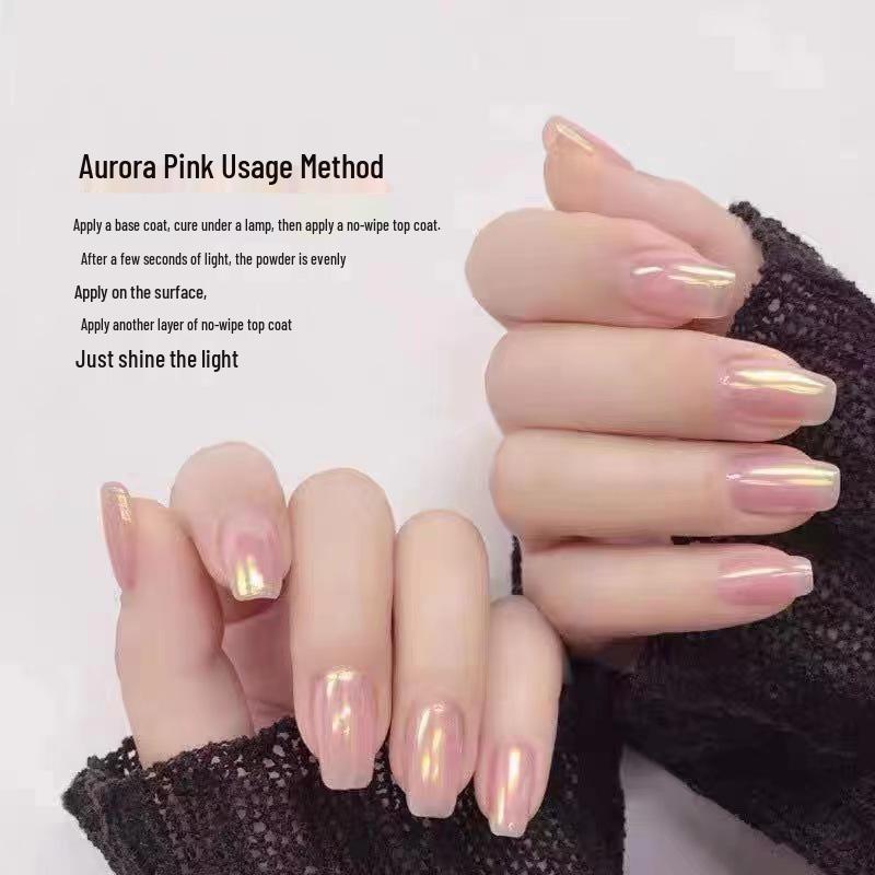 Aurora Pink Iridescent Heart Nail Jewelry Set (6 Colors)