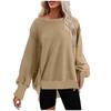 Sweatshirts For Women Oversized Long Sleeve Drop Shoulder Casual CrewNeck Split Hem Pullover Sweatshirts Tops