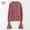 Sinuofude Women's Wool Blend Round Neck Sweater S+085