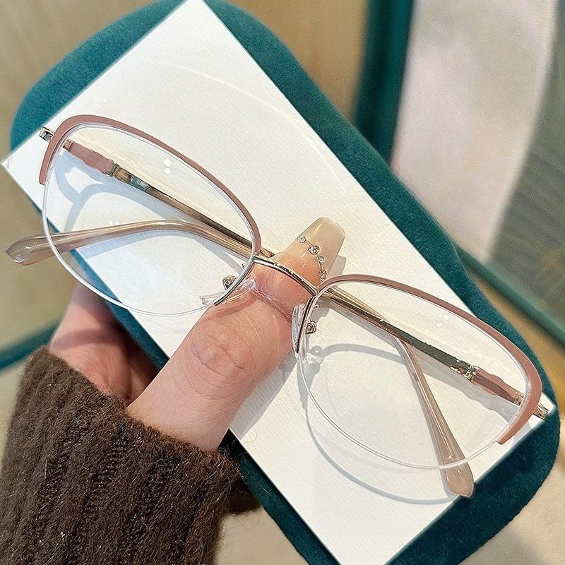 Metal Frame Cat Eye Reading Glasses Woman Anti Blue Light Computer Office Goggles Fashionable Versatile Women's Eyepieces