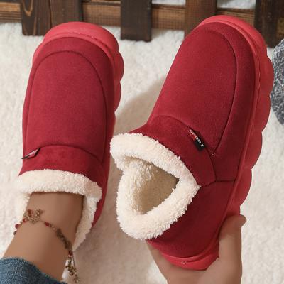 Unisex Winter Boots Plush Warm Flat Men Women Indoor Slippers Fluffy Men Cotton Cozy Boots Fashion Casual Fur Plush