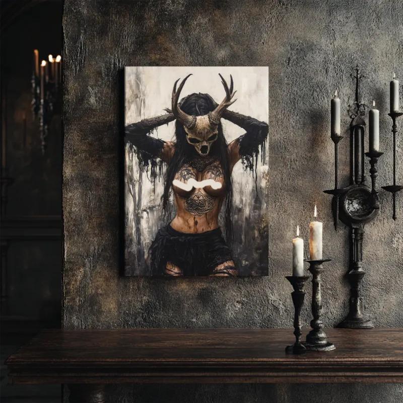 Dark Goddess Gaia/Hecate Greek Mythology Norse Witch Magic Gothic Fantasy Poster Canvas Painting Wall Art Pictures Home Decor