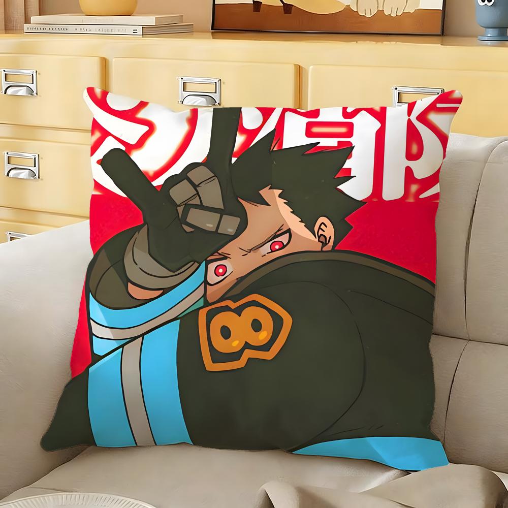 

FFire Force anime Cushion Cover Soft Durable Reversible Pillow Cover Home Car MultiScene Daily Comfort Pillowcase 30X30cm