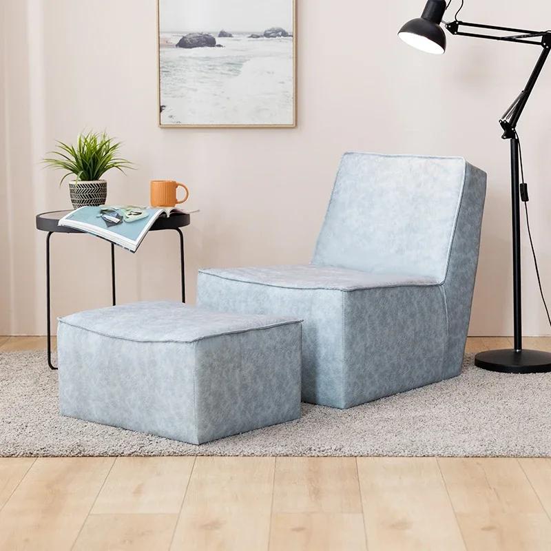 Floor Lazy Sofa - Leather Upholstery for Living Room & Balcony, Modern Minimalist Tatami Style, Leisure Lounge Chair
