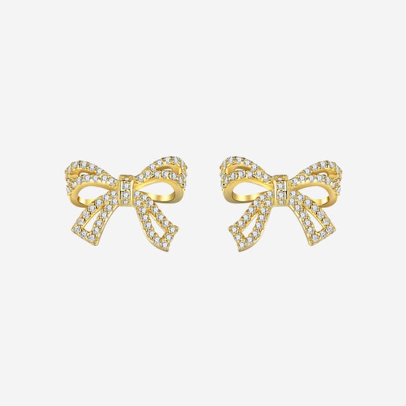 TORTOISE [Silver925] Mysore Bow Earrings (#silver#gold)