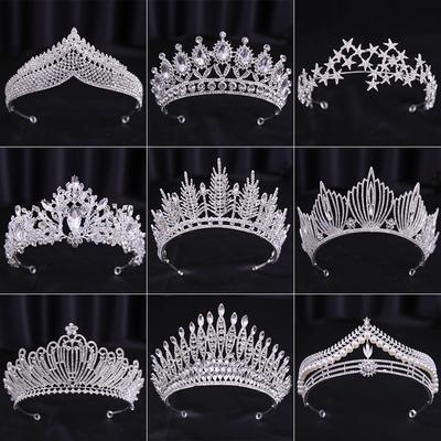 Braut Hochzeit Haarschmuck Silber Kristall Haarkrone Legierung Diamant Krone Damenmode High-End stimmungsvoller Kopfschmuck