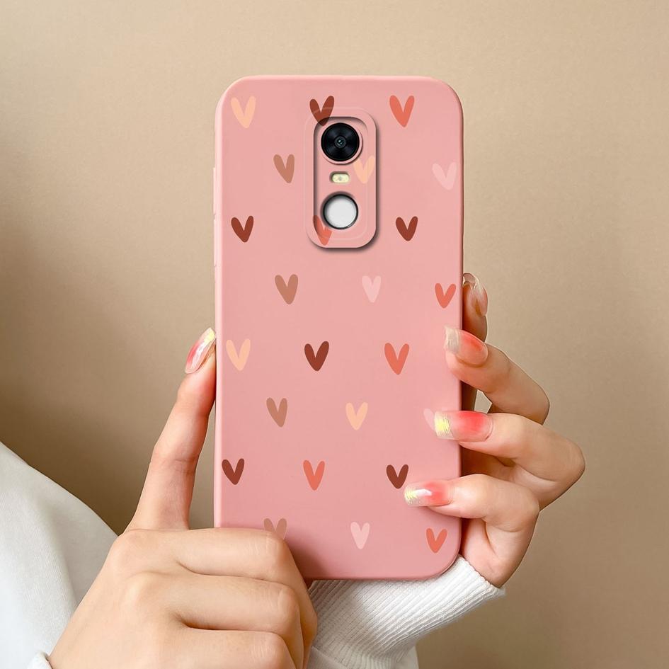 For Redmi Note 5 7 7S 8 9 9S 9T 10 10S 10T K80 Pro Max Plus Phone Cases Fashion Love Heart Pattern Liquid Silicone Protective Covers For Redmi Housing