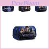 Wednesday Addams Pencil Case Double Layer Polyester Storage For Students And Office Use