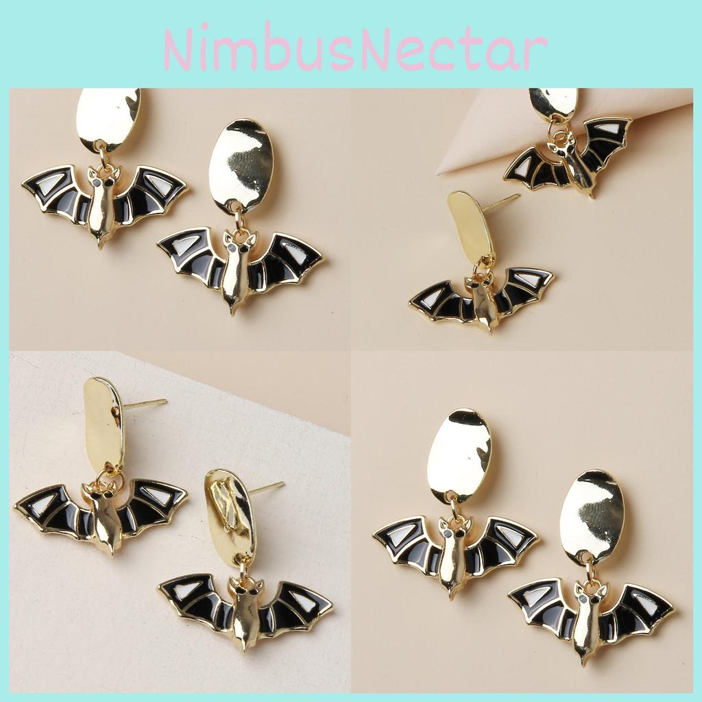 Halloween Bat Charm Earrings With Alloy Material For Women Holiday Gift Jewelry