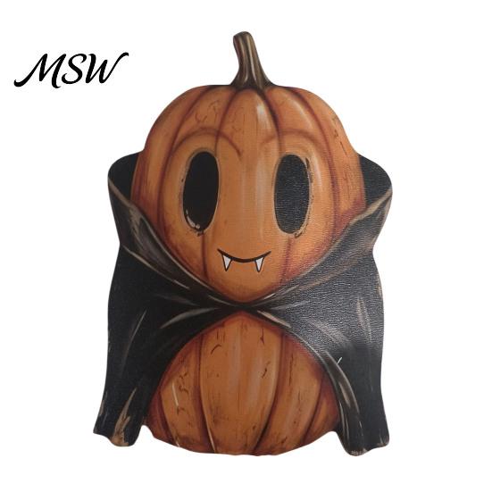 Three-dimensional Layered Painting Ornaments Halloween Wooden Ornaments, Distressed Pumpkin/Cat Decorations, Desktop & Wall Durable Wood Tabletop Art