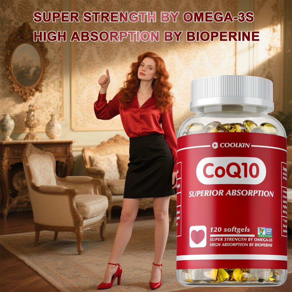 CoQ10 400mg Softgels with Omega-3 & PQQ 120 Count — Antioxidant Support, Daily Wellness, Nutritional Support