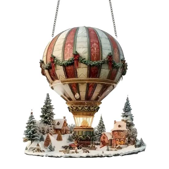 Stained Glass Style Suncatcher 2D Hanging Ornament Hot Air Balloon Acrylic Window F