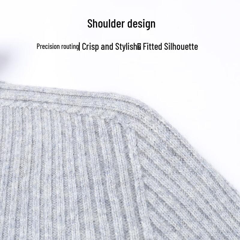 SNOWFLYING Women's Ribbed Wool Sweater with Cashmere