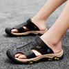 Mens Casual Shoes Summer Genuine Leather Outdoor Beach Sandals Handmade Designer Non-slip Breathable Men Slippers Mocassins
