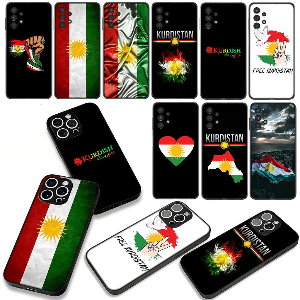 Phone Cover for Samsung Galaxy A55 A54 A25 A36 A17 A26 A35 A33 A34 A14 A37 S8 S9 S20 S21 FE S10 Plus Case Kurdistan Flag Casing