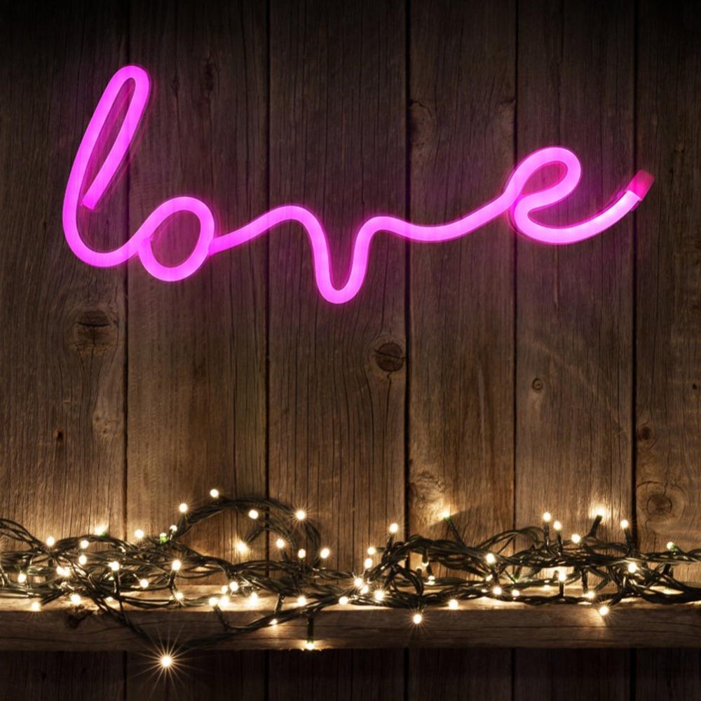 USB or Battery Powered Neon Sign Love Neon Light Unique LED Light  Girl Bedroom
