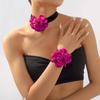 Gothic Chic Adjustable Strap Choker Women Jewelry Mesh Ribbon Bracelet Flower Clavicle Chain
