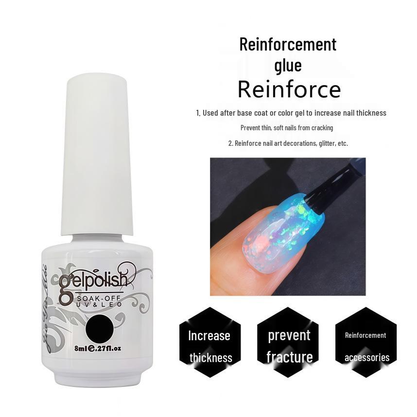 Nail Art Gel Set: Removable Base, Strengthening Gel, Matte Top Coat, No-Wipe Adhesive Gel Polish