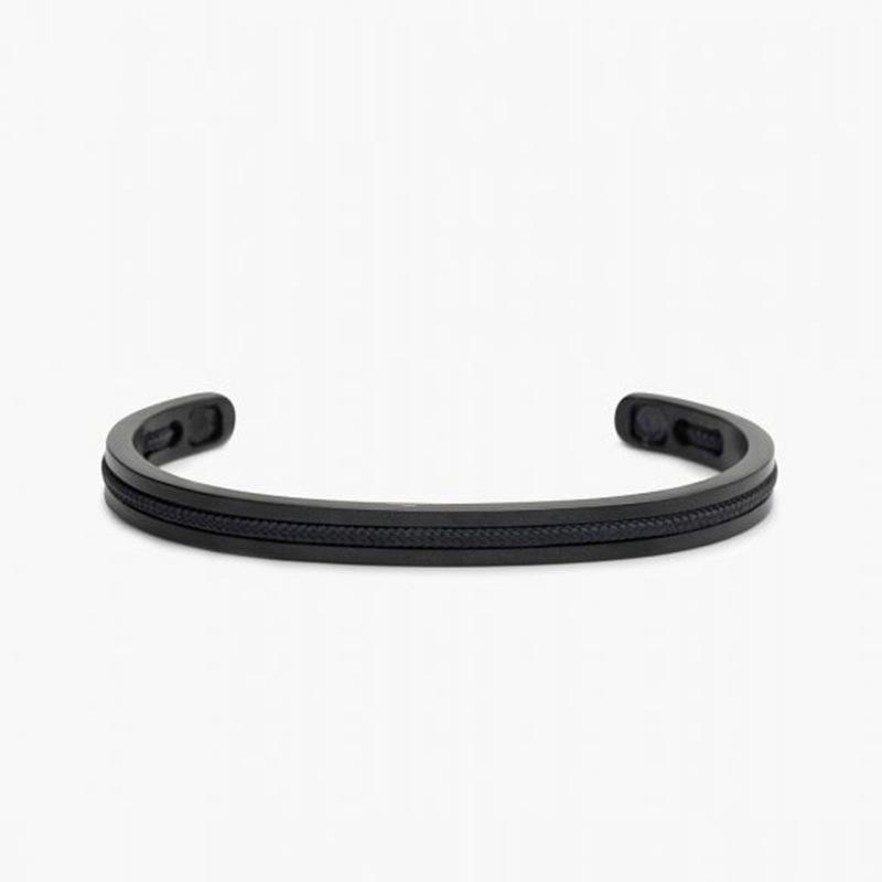 Unisex Black Stainless Steel Open Bracelet with Vacuum-Plated Chicken&Pig Design