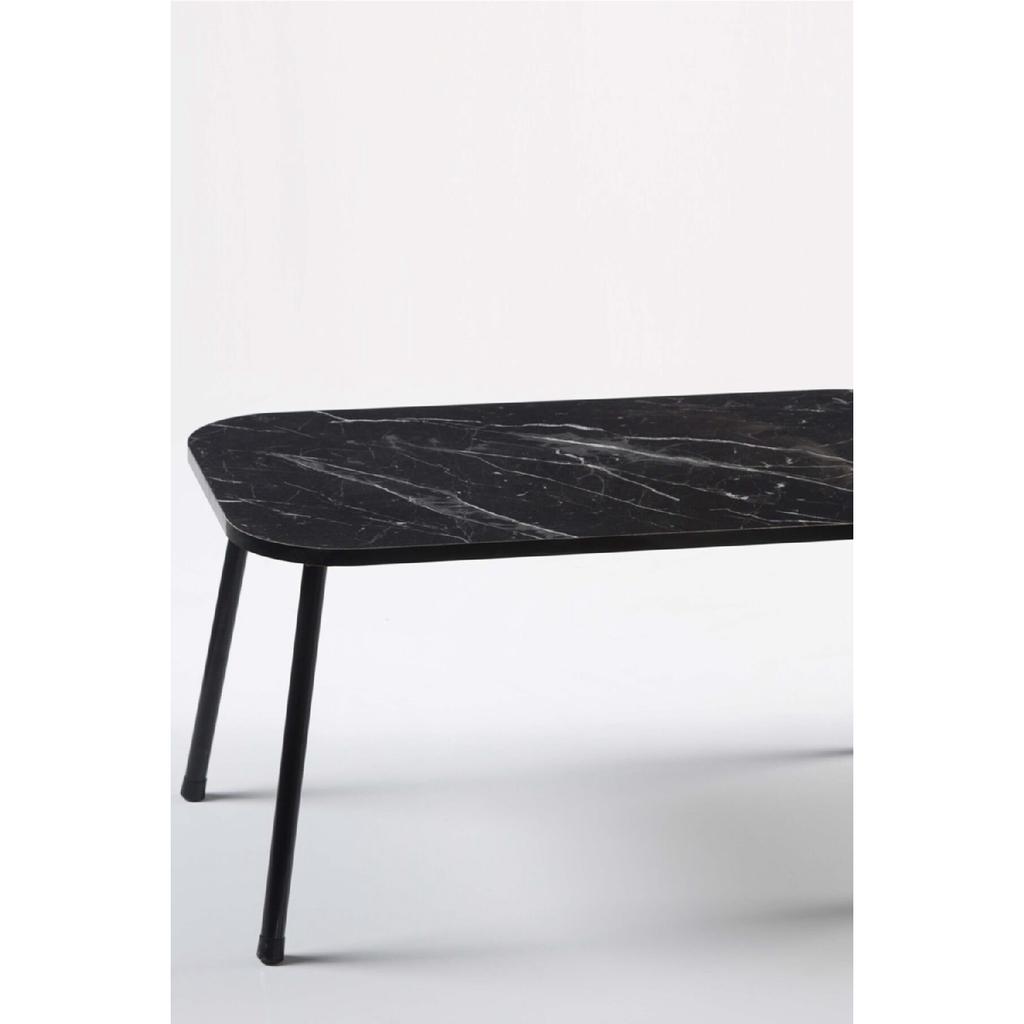 Coffee Table Kr Metal Leg Black Marble Pattern