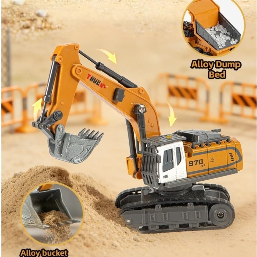 1:64 Scale Mini Excavator Toy Zinc Zinc Alloy Material Dump Truck Toy Engineering Vehicle Toy  Festival Gifts