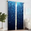 2Pcs Fantasy Blue Night Starry Sky Printed Window Curtain For Bedroom Office Kitchen Living Room And Study Rod Pocket Window