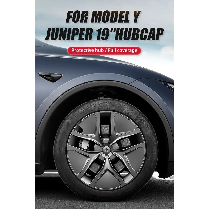 YIKUN For Tesla Model Y 4PCS HubCap Car 19 Inch Performance Wheel Cap Juniper Wheel Parts Full Rim Cover Wheel Cover 2025 2026