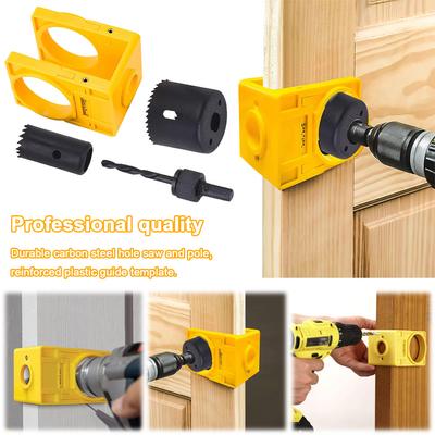 1-3/8 Inch To 1-3/4 Inch Door Lock Hole Saw Adjustable Wooden Door Lock Fitting Tool Set for Installing Deadbolts and Locksets