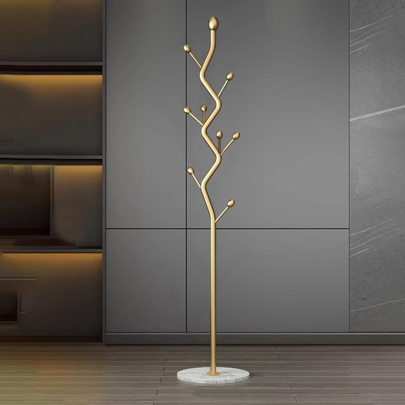 

Modern metal vertical coat rack - with marble base | Exquisite and simple design, freestanding hall hat and coat rack золотистый