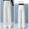 Petite Women's Corduroy Floor-Length Wide-Leg Pants - Spring Casual Style