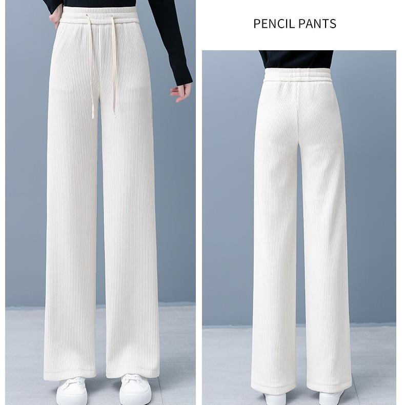 

Petite Women s Corduroy Floor-Length Wide-Leg Pants - Spring Casual Style 29
