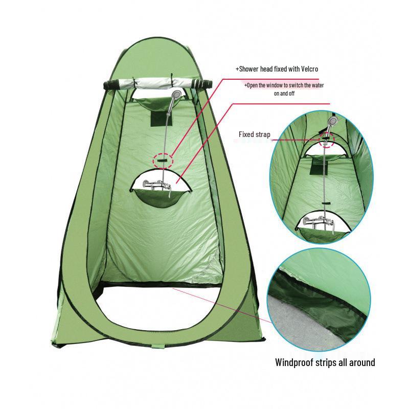Automatic Pop-Up Camping Shower & Toilet Tent: Single Layer Steel Frame