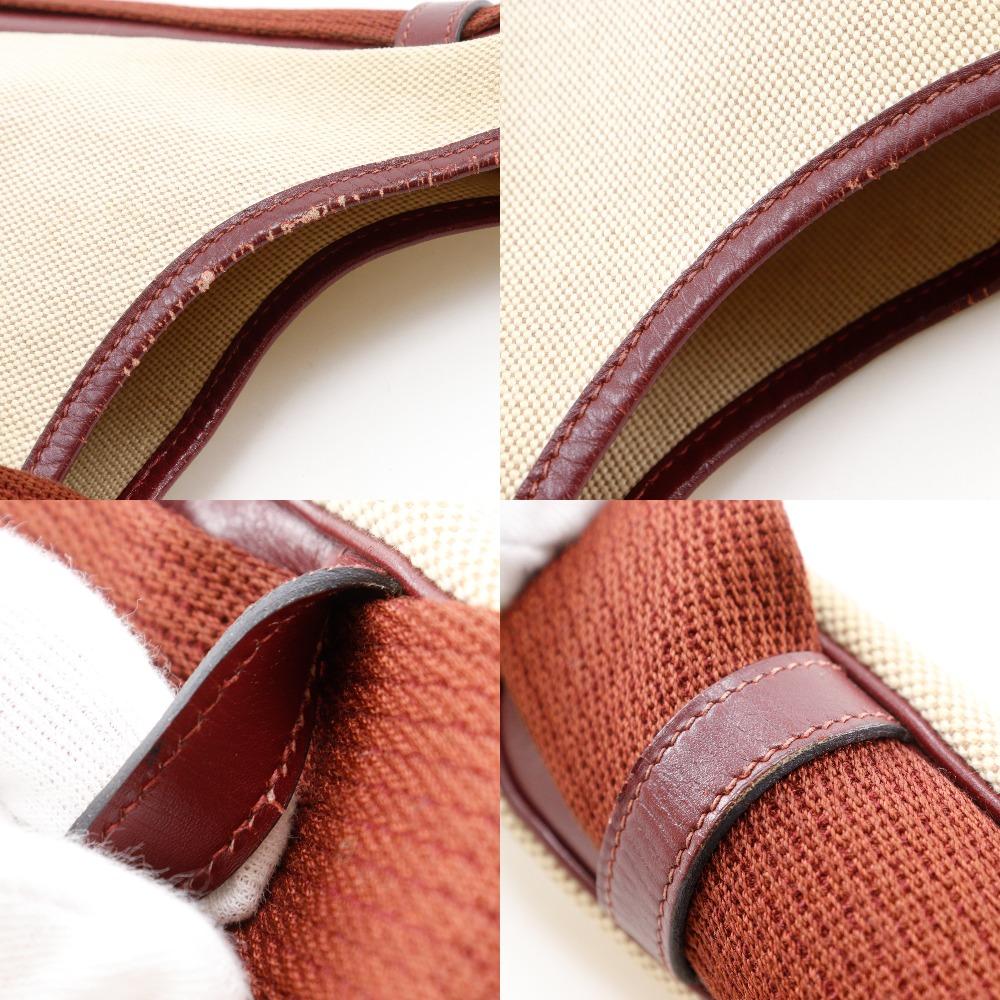 HERMES Sako Shoulder Bag vintage beige Tower ash/Calfskin Women Used