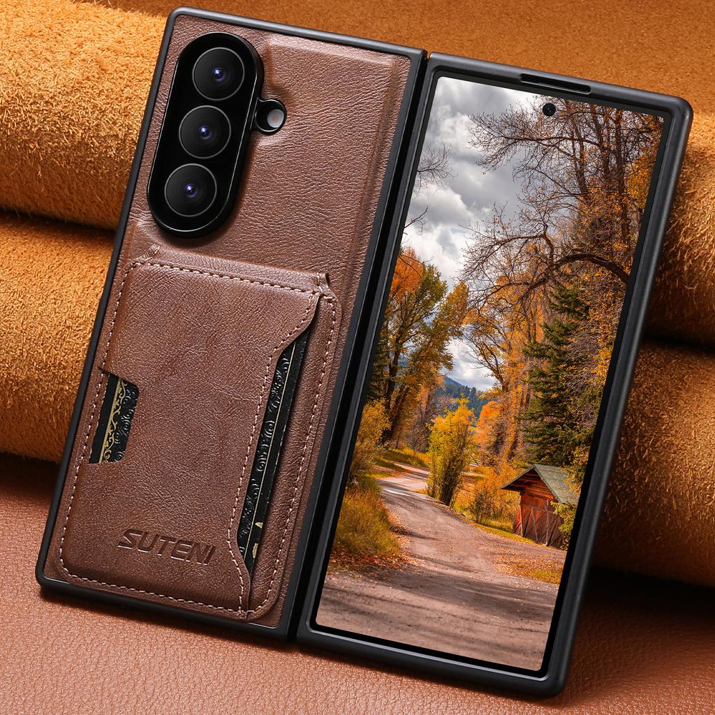 Portafoglio in Pelle Magnetico Forte 2 in 1 Slot Carte Custodia Telefono per Samsung Galaxy Z Fold 7 Supporto Copertura Ricarica Wireless