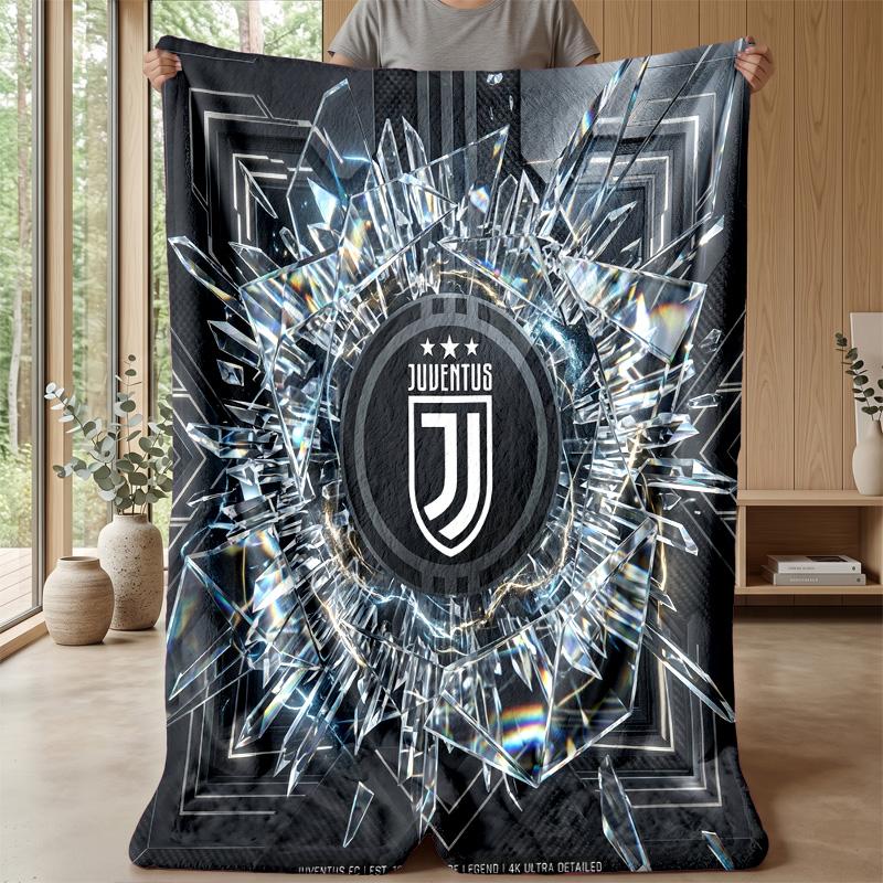 Coperta a tema Juventus FC Morbida coperta in flanella Coperta morbida tipo plaid Coperta accogliente per divano e letto per arredamento domestico