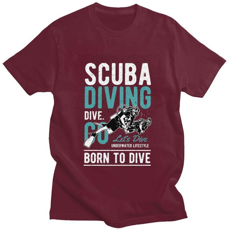 Custom Funny Scuba Diving Diver Gift Tshirts for Men Short Sleeve Leisure T Shirt Tshirts Pure Cotton Tees Gift