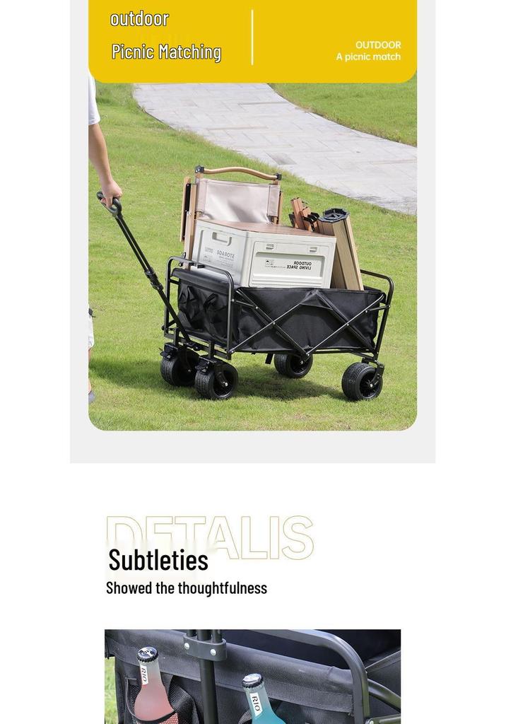 Portable Folding Camping Trolley for Outdoor and Grocery Use