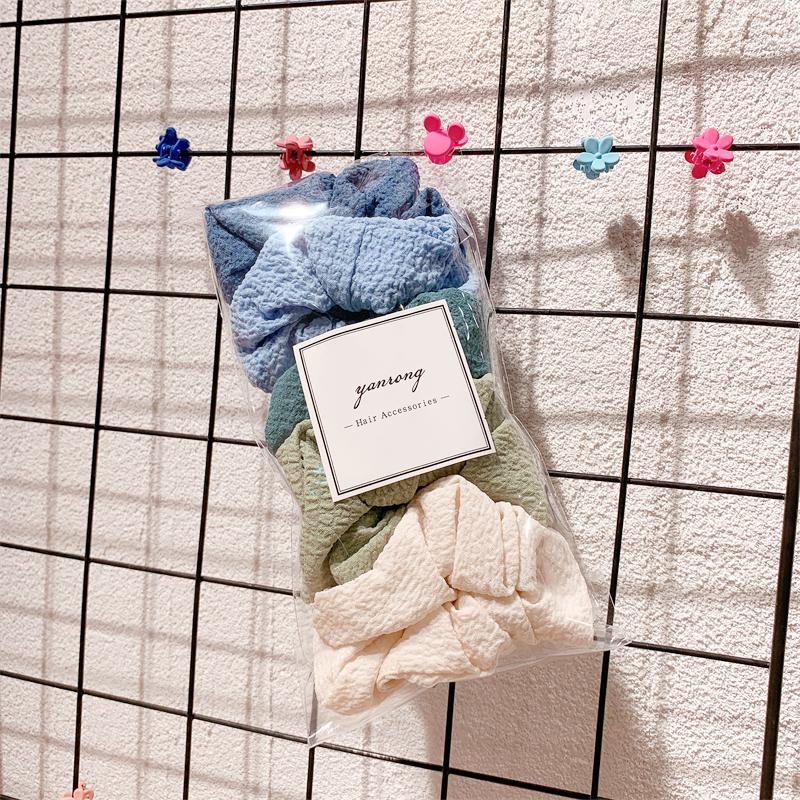 New 5PCS/Set Candy Color Printing Hair Ties For Women Cute HairBand Ponytail Holder Elastic Rubber Band Fashion Hair Accessories