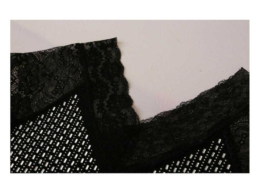 2023 Summer Women's Sexy Lace Slim-Fit Hollow-Out Short Sleeve T-Shirt