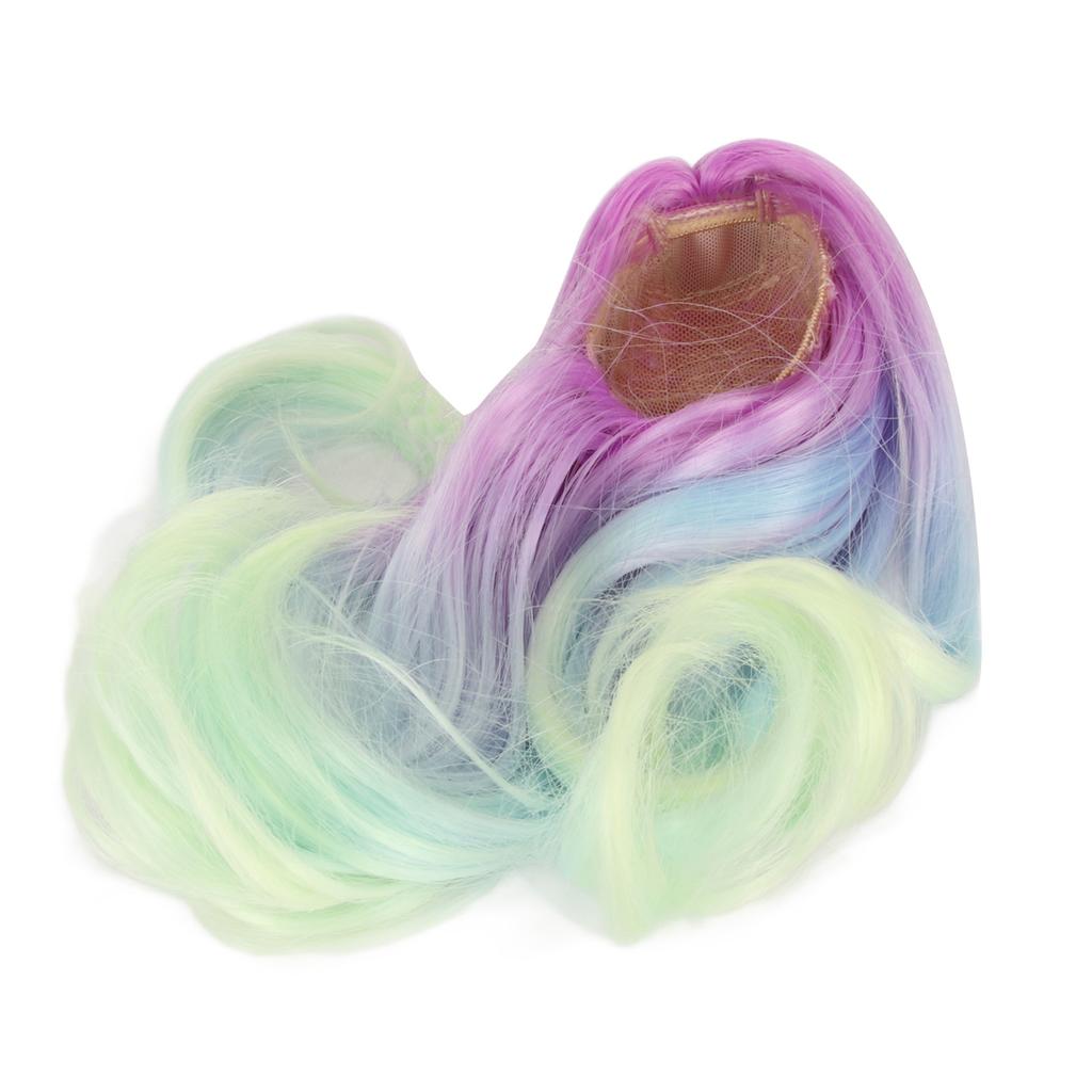 1 6 Kugelgelenkpuppenperücke Simulationskopfhaut Weiche Hochtemperaturseide Puppen Ersatzhaarperücke für 15,5-17cm Kopf