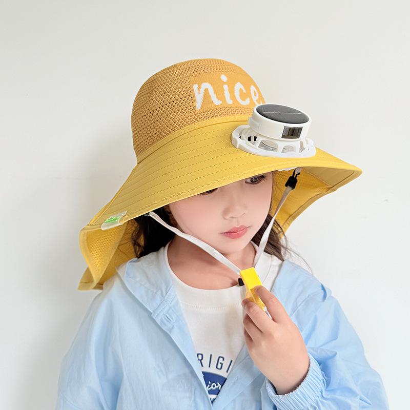 Children's Fan Hat Solar Charging Summer Sun Protection Sun Hat Girl Girl Shawl Hat Outdoor Sun Hat