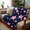 Marineblau Kaugummi Stern Weiche Flanelldecke Atmungsaktige Warme Decke für Büro Auto Sofa Kinderzimmer Geburtstag Weihnachtsgeschenk